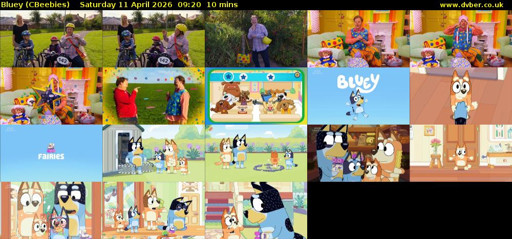 Bluey (CBeebies) Saturday 11 April 2026 09:20 - 09:30