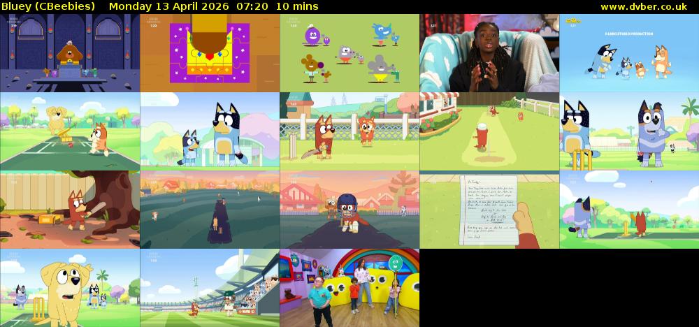 Bluey (CBeebies) Monday 13 April 2026 07:20 - 07:30