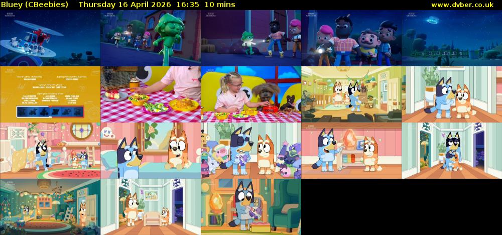 Bluey (CBeebies) Thursday 16 April 2026 16:35 - 16:45