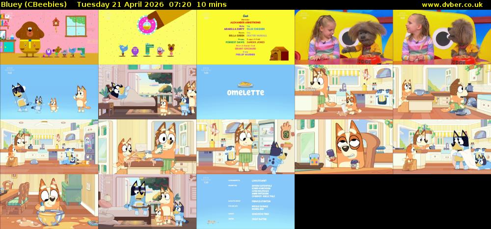 Bluey (CBeebies) Tuesday 21 April 2026 07:20 - 07:30