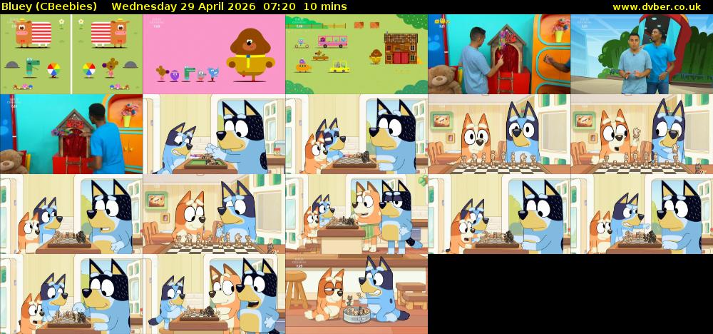 Bluey (CBeebies) Wednesday 29 April 2026 07:20 - 07:30