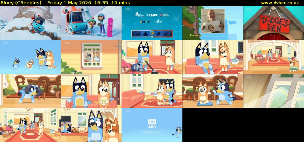 Bluey (CBeebies) Friday 1 May 2026 16:35 - 16:45