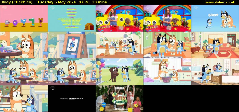 Bluey (CBeebies) Tuesday 5 May 2026 07:20 - 07:30