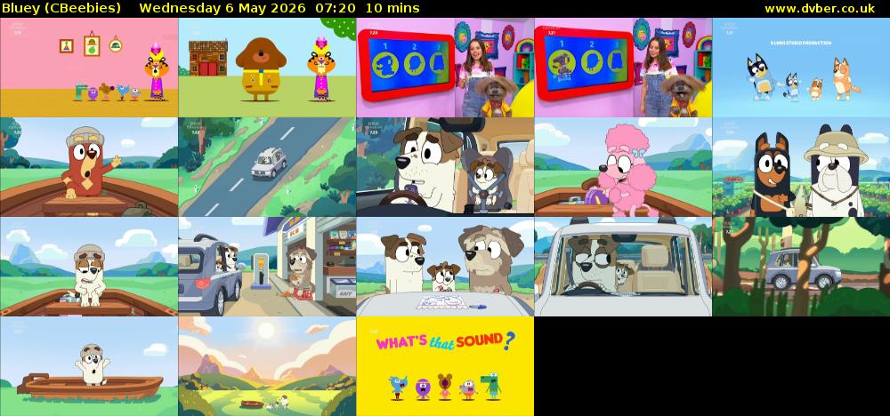 Bluey (CBeebies) Wednesday 6 May 2026 07:20 - 07:30