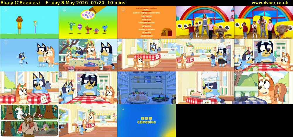 Bluey (CBeebies) Friday 8 May 2026 07:20 - 07:30