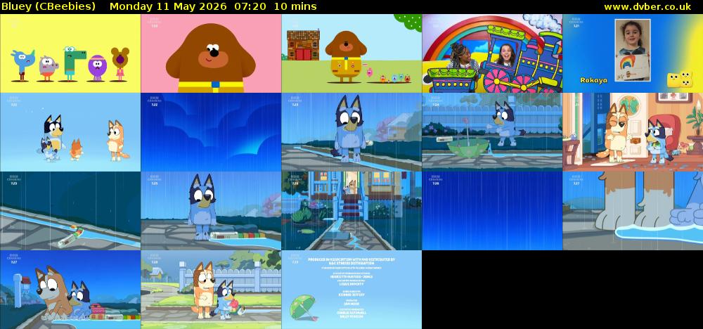 Bluey (CBeebies) Monday 11 May 2026 07:20 - 07:30