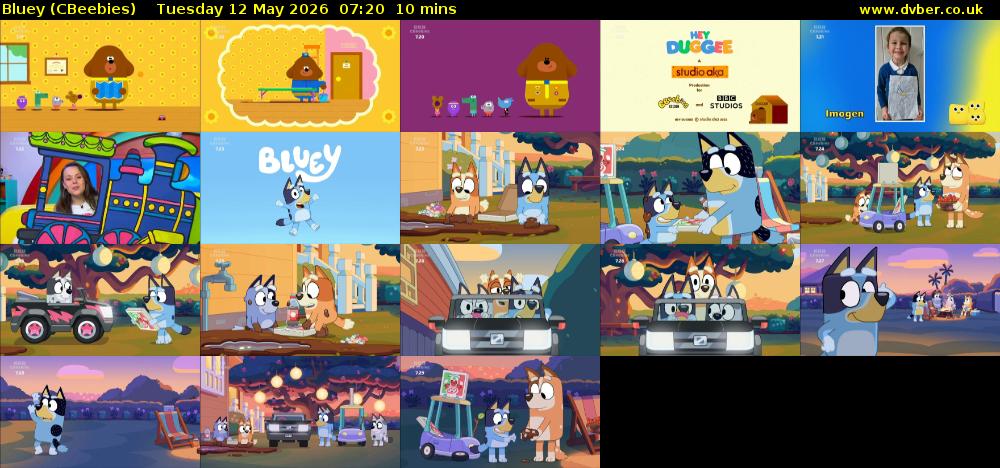 Bluey (CBeebies) Tuesday 12 May 2026 07:20 - 07:30