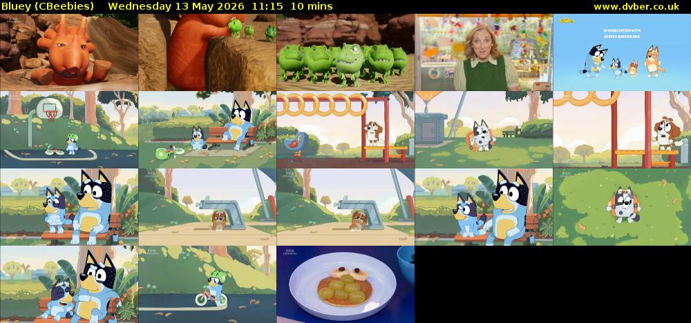 Bluey (CBeebies) Wednesday 13 May 2026 11:15 - 11:25