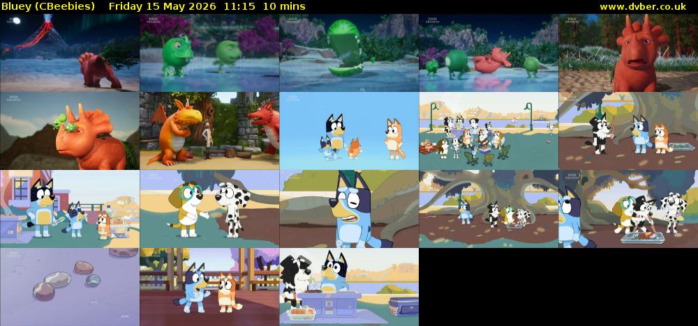 Bluey (CBeebies) Friday 15 May 2026 11:15 - 11:25