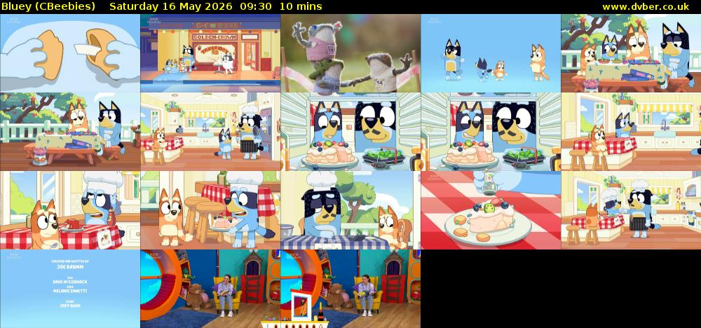 Bluey (CBeebies) Saturday 16 May 2026 09:30 - 09:40