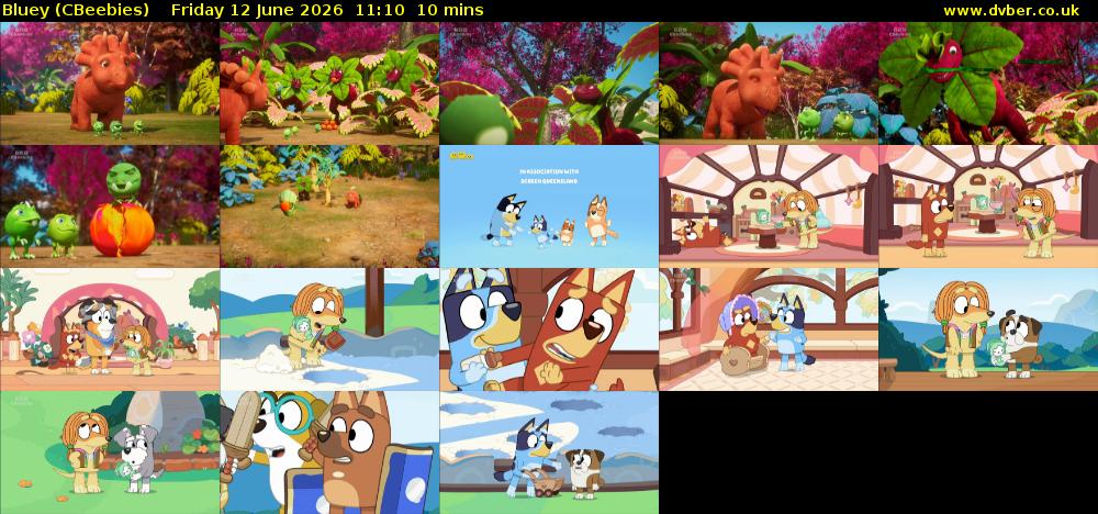 Bluey (CBeebies) Friday 12 June 2026 11:10 - 11:20
