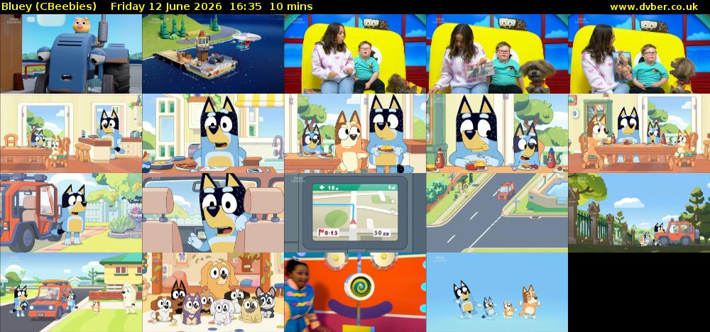 Bluey (CBeebies) Friday 12 June 2026 16:35 - 16:45