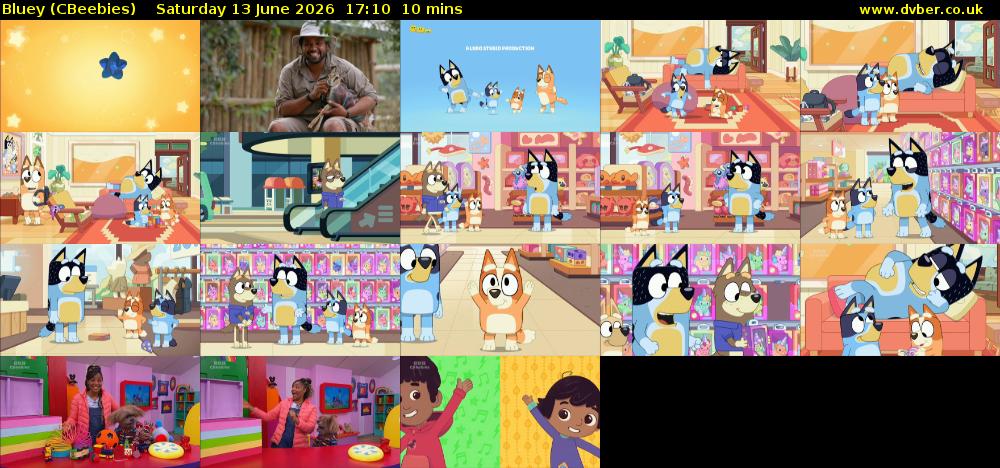 Bluey (CBeebies) Saturday 13 June 2026 17:10 - 17:20