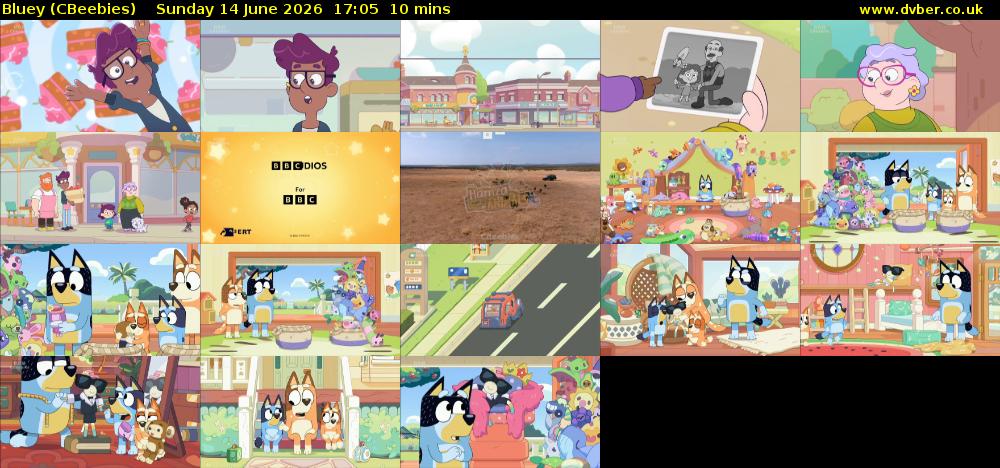 Bluey (CBeebies) Sunday 14 June 2026 17:05 - 17:15