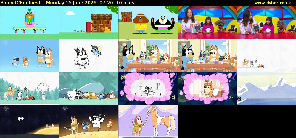 Bluey (CBeebies) Monday 15 June 2026 07:20 - 07:30