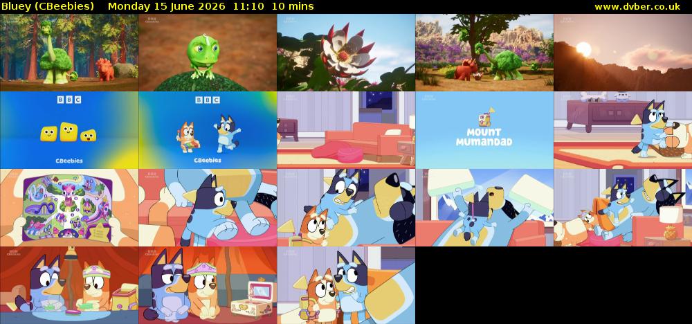 Bluey (CBeebies) Monday 15 June 2026 11:10 - 11:20