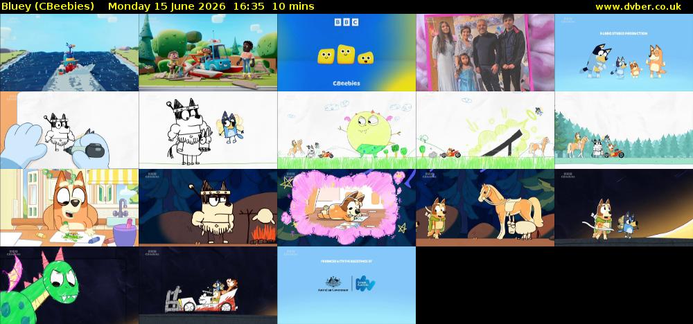 Bluey (CBeebies) Monday 15 June 2026 16:35 - 16:45