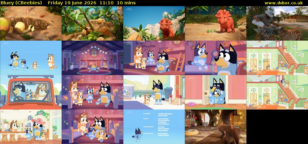 Bluey (CBeebies) Friday 19 June 2026 11:10 - 11:20