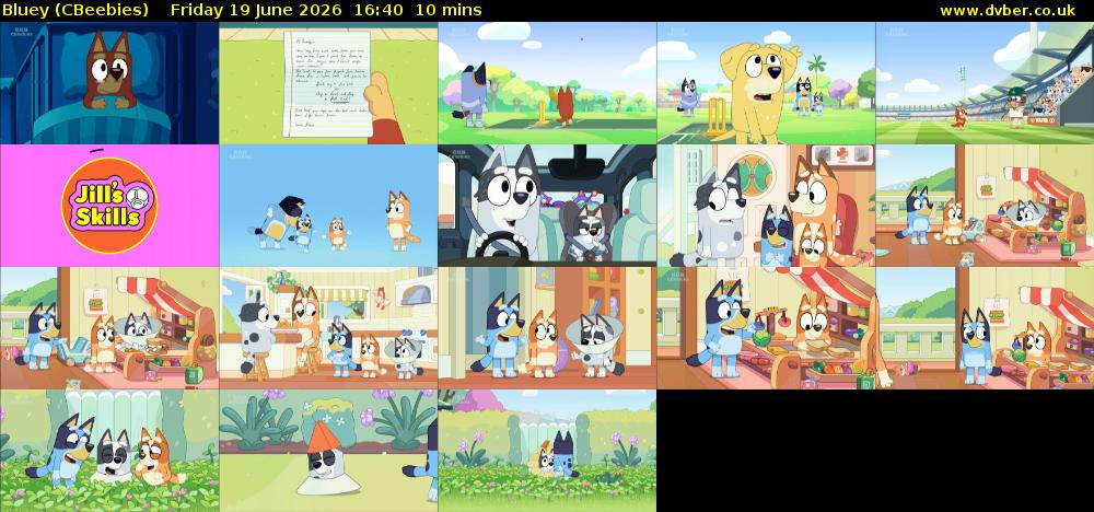 Bluey (CBeebies) Friday 19 June 2026 16:40 - 16:50