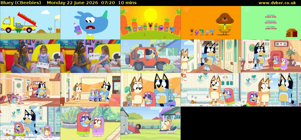 Bluey (CBeebies) Monday 22 June 2026 07:20 - 07:30