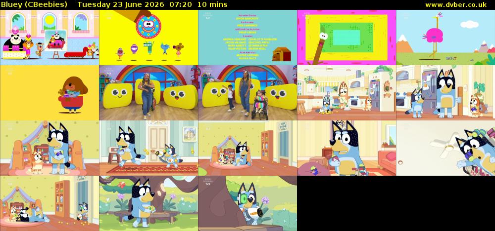 Bluey (CBeebies) Tuesday 23 June 2026 07:20 - 07:30