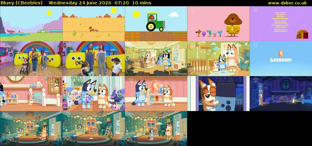 Bluey (CBeebies) Wednesday 24 June 2026 07:20 - 07:30