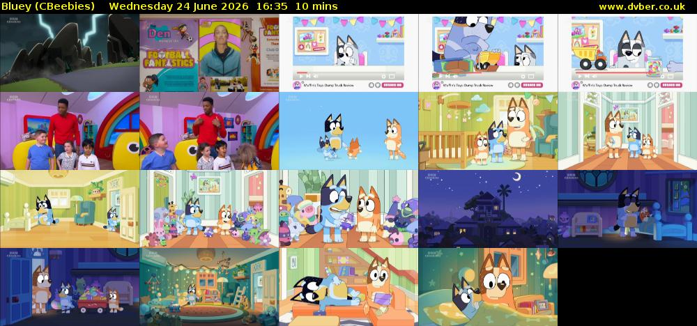 Bluey (CBeebies) Wednesday 24 June 2026 16:35 - 16:45