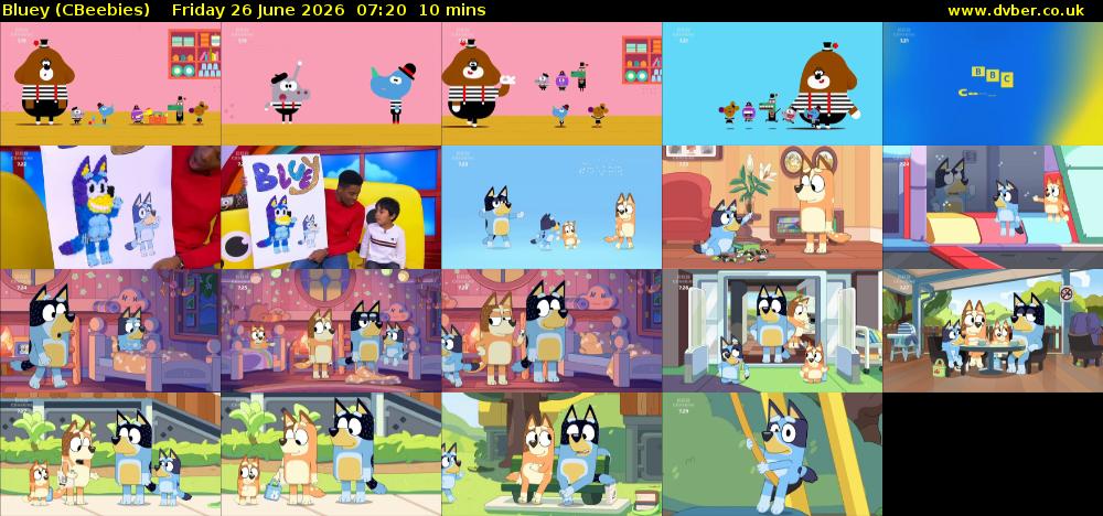 Bluey (CBeebies) Friday 26 June 2026 07:20 - 07:30