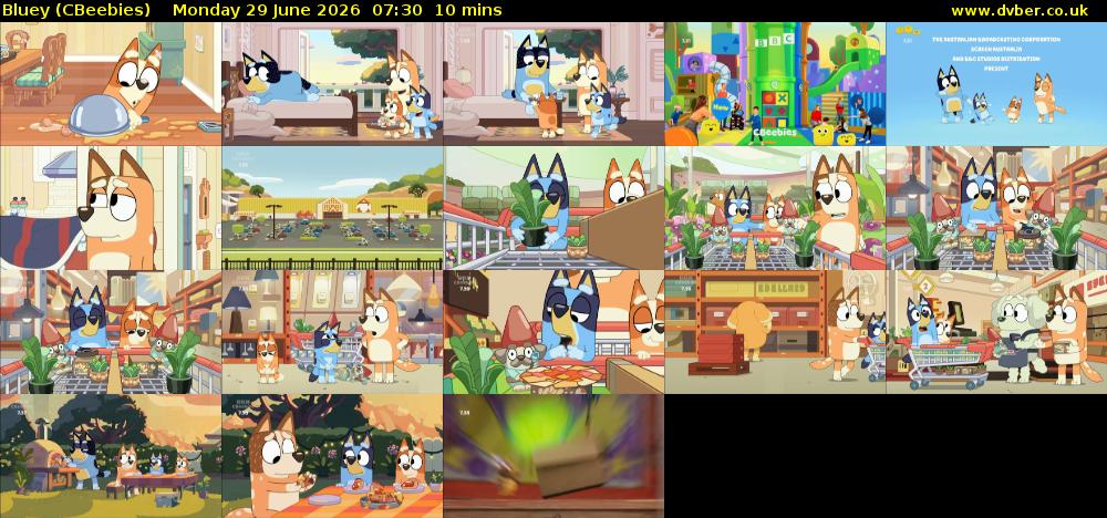 Bluey (CBeebies) Monday 29 June 2026 07:30 - 07:40