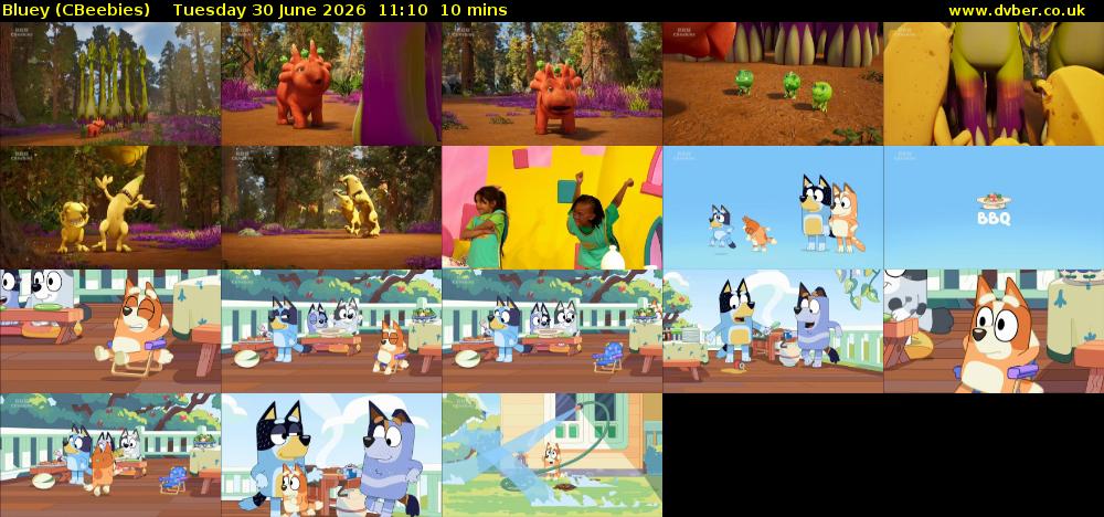 Bluey (CBeebies) Tuesday 30 June 2026 11:10 - 11:20