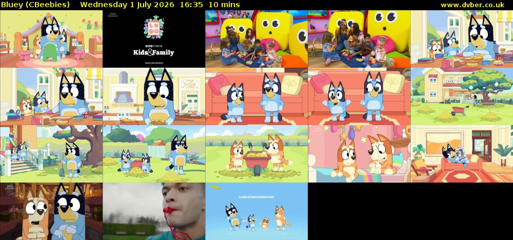 Bluey (CBeebies) Wednesday 1 July 2026 16:35 - 16:45