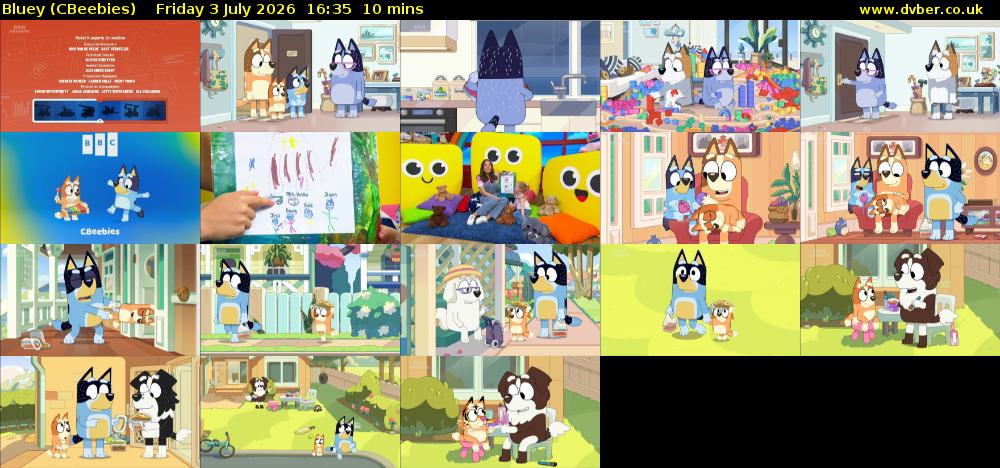 Bluey (CBeebies) Friday 3 July 2026 16:35 - 16:45