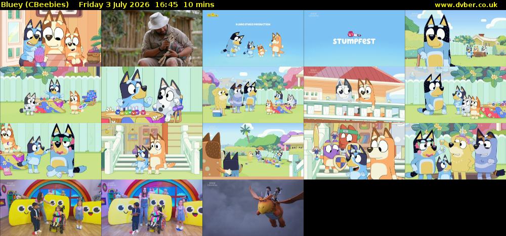 Bluey (CBeebies) Friday 3 July 2026 16:45 - 16:55