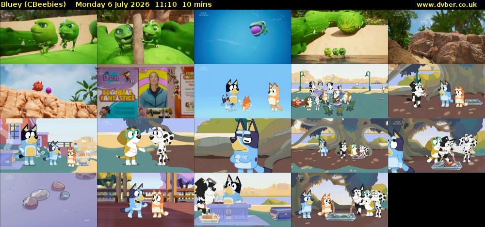 Bluey (CBeebies) Monday 6 July 2026 11:10 - 11:20