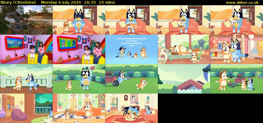 Bluey (CBeebies) Monday 6 July 2026 16:35 - 16:45