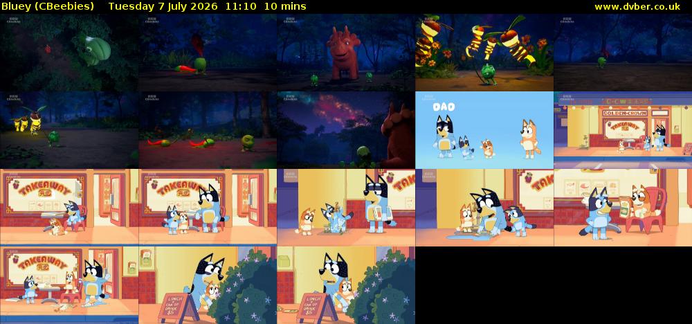 Bluey (CBeebies) Tuesday 7 July 2026 11:10 - 11:20