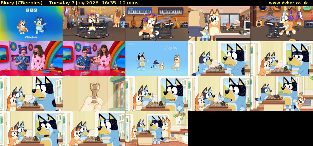 Bluey (CBeebies) Tuesday 7 July 2026 16:35 - 16:45