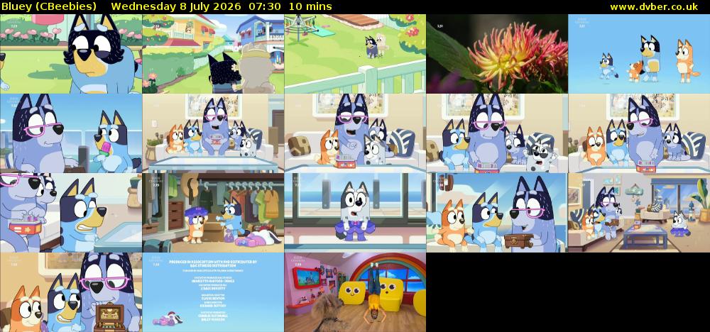 Bluey (CBeebies) Wednesday 8 July 2026 07:30 - 07:40