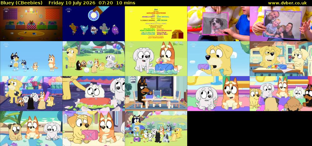 Bluey (CBeebies) Friday 10 July 2026 07:20 - 07:30