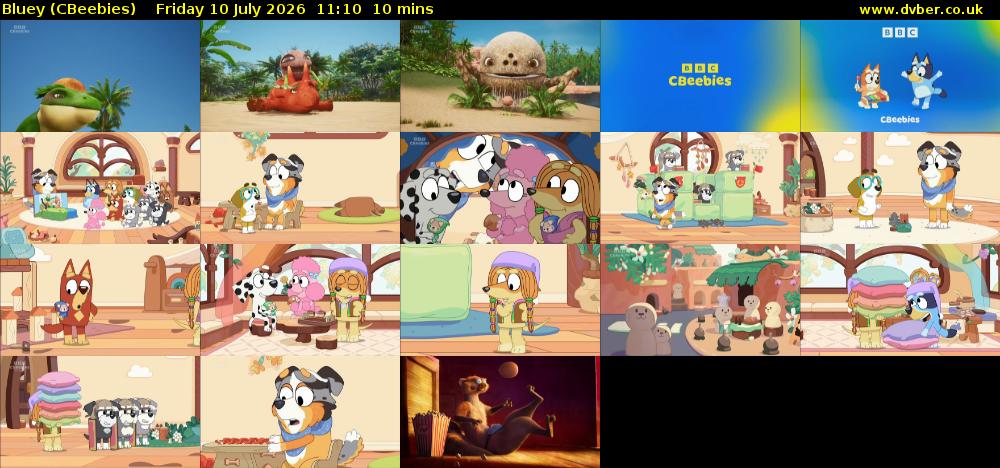 Bluey (CBeebies) Friday 10 July 2026 11:10 - 11:20