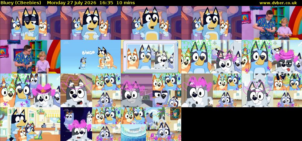 Bluey (CBeebies) Monday 27 July 2026 16:35 - 16:45