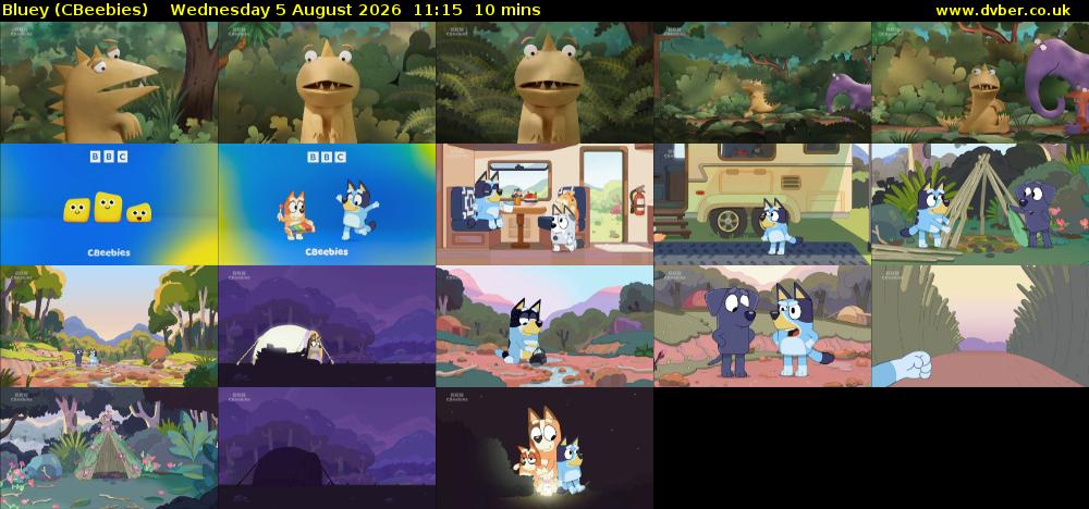 Bluey (CBeebies) Wednesday 5 August 2026 11:15 - 11:25