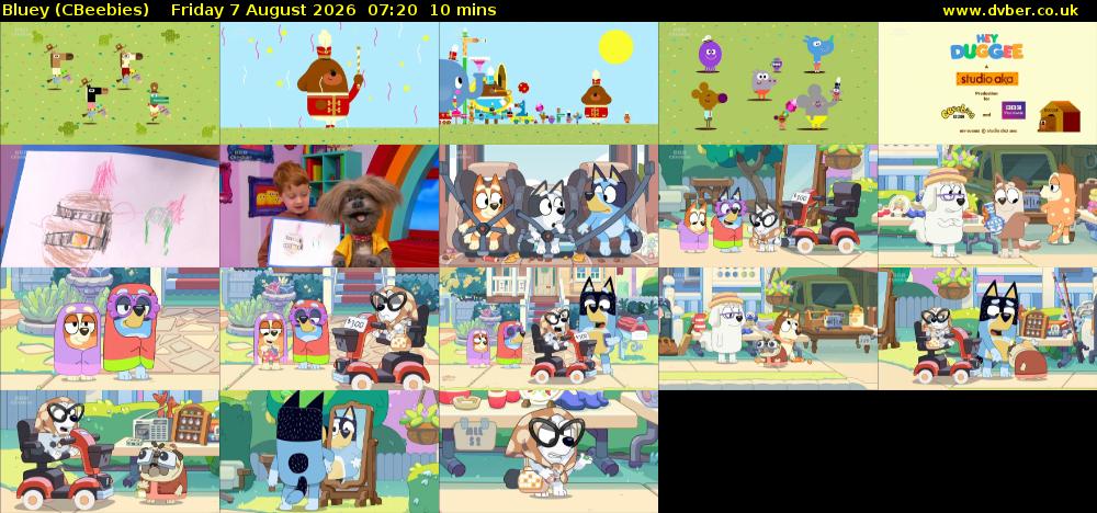 Bluey (CBeebies) Friday 7 August 2026 07:20 - 07:30