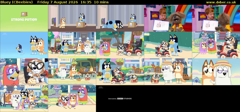 Bluey (CBeebies) Friday 7 August 2026 16:35 - 16:45