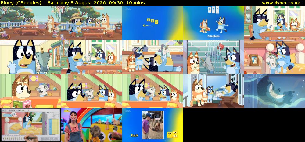 Bluey (CBeebies) Saturday 8 August 2026 09:30 - 09:40