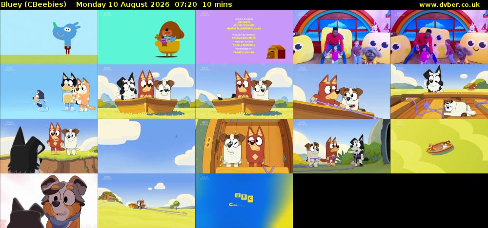 Bluey (CBeebies) Monday 10 August 2026 07:20 - 07:30