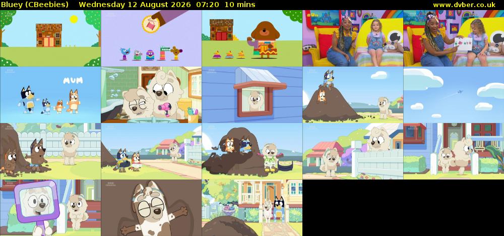 Bluey (CBeebies) Wednesday 12 August 2026 07:20 - 07:30