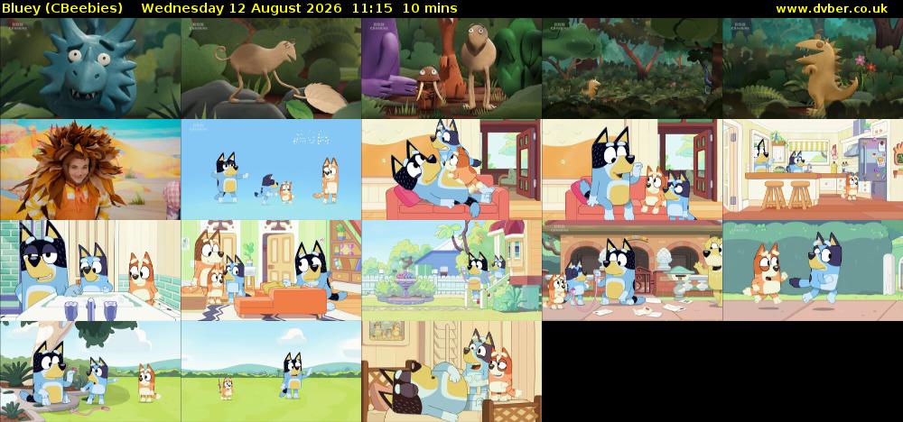 Bluey (CBeebies) Wednesday 12 August 2026 11:15 - 11:25