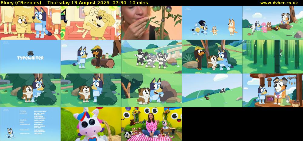 Bluey (CBeebies) Thursday 13 August 2026 07:30 - 07:40