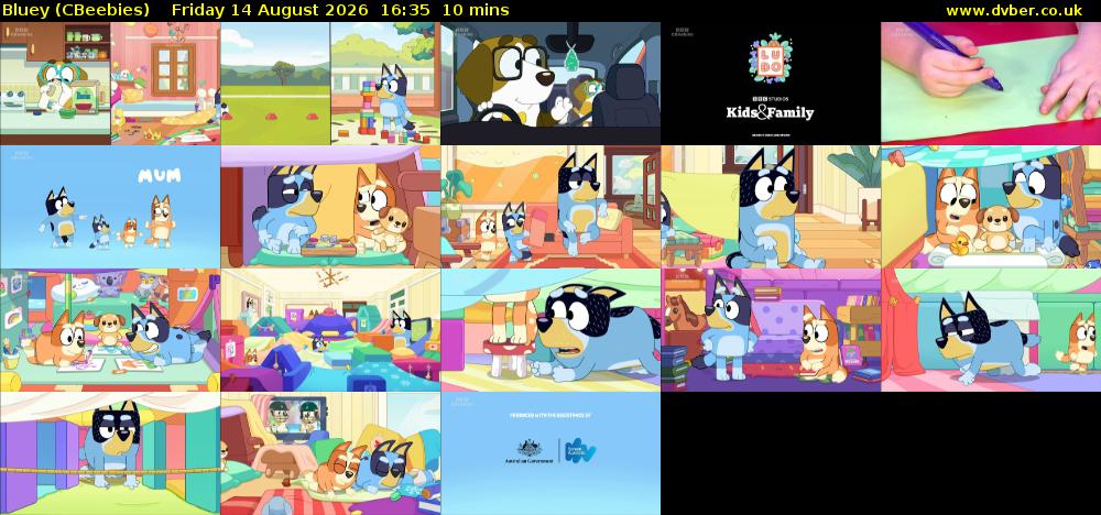 Bluey (CBeebies) Friday 14 August 2026 16:35 - 16:45